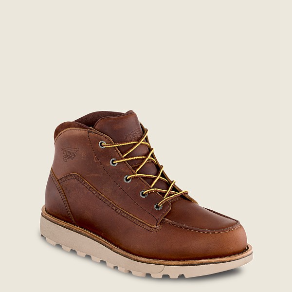 Red Wing Mens Work Boots - Traction Tred Lite - Waterproof Soft Toe Chukka - Brown - RBD480956